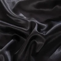 Ice Silk Bed Sheet for Summer Polyester Satin Fitted Bed Sheets with Elastic Band Solid Color Bed Cover 2