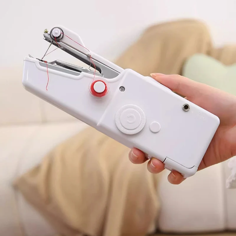 Portable Sewing Machine Mini Handheld Stitch Sew Needlework Cordless Clothes Fabrics Household Electric Sewing Machine 5