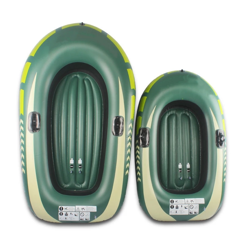 New Thickened Green Rubber Boat Small PVC Water Recreational Boat 1-2  People Inflatable Fishing Drifting Boat