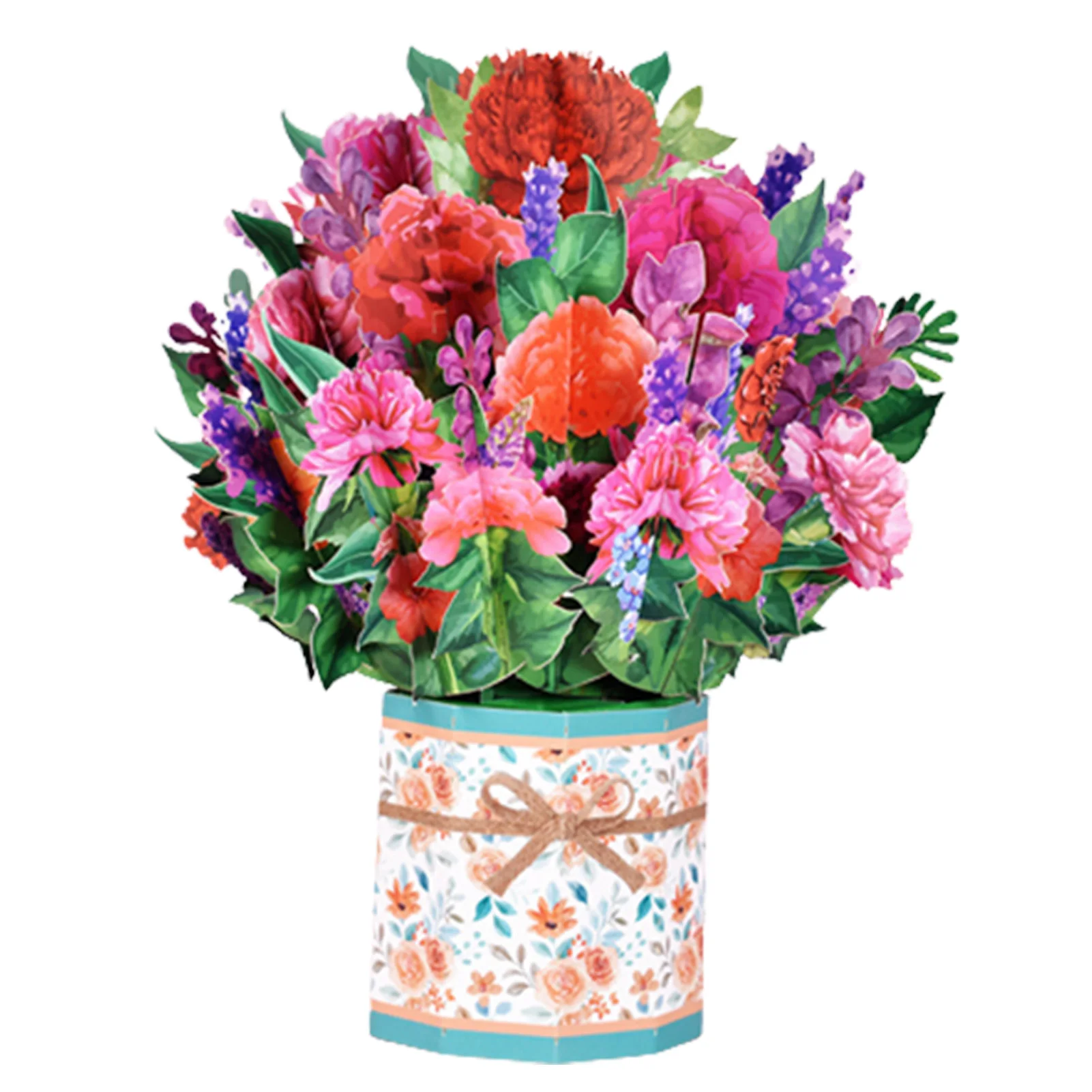 3D Paper Flowers Greeting Cards Floral Handmade Color Printing Popup Greeting Cards with Envelope for Day Anniversary
