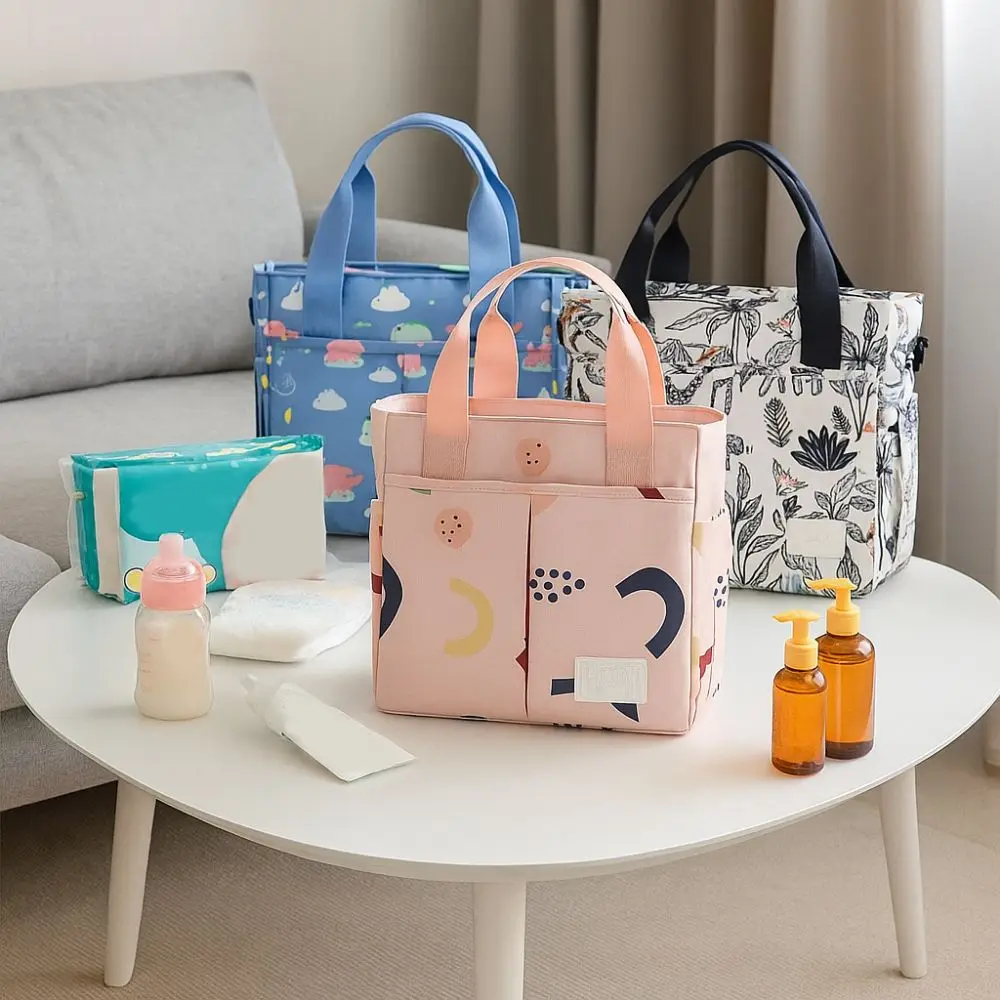 Multifunctional Printed Mommy Bag Large Capacity Wide Opening Baby Nappy Bag Waterproof Lightweight Baby Diaper Bag Outgoing