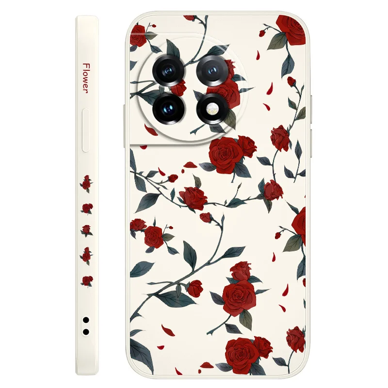 Flowering Rose Liquid Silicone Phone Case Cover