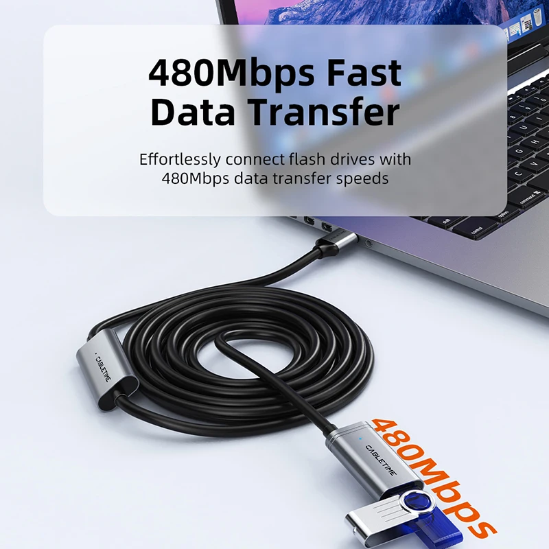High-Speed USB 2.0 Extension Cable with Fast Data Transfer - Up to 480Mbps, Multiple Lengths Available