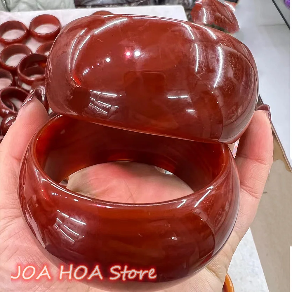 Real Quality Wine Red Pure Natural Agate Chalcedony Wide Bangle 30mm Jade Bracelet Exquisite Jadeite Handring Top Fine Jewelry