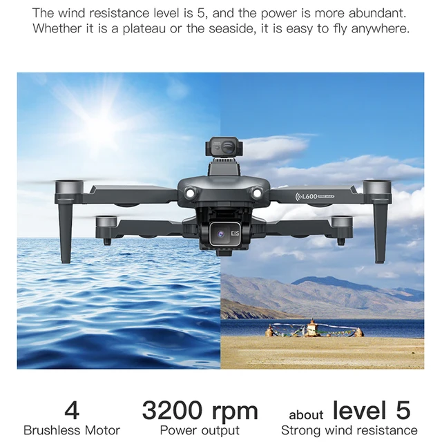 New L600 PRO MAX/PRO GPS Drone 5KM 4K Professional HD Dual Camera 3-Axis Gimbal 360° Obstacle Avoidance Brushless Quadcopter Toy