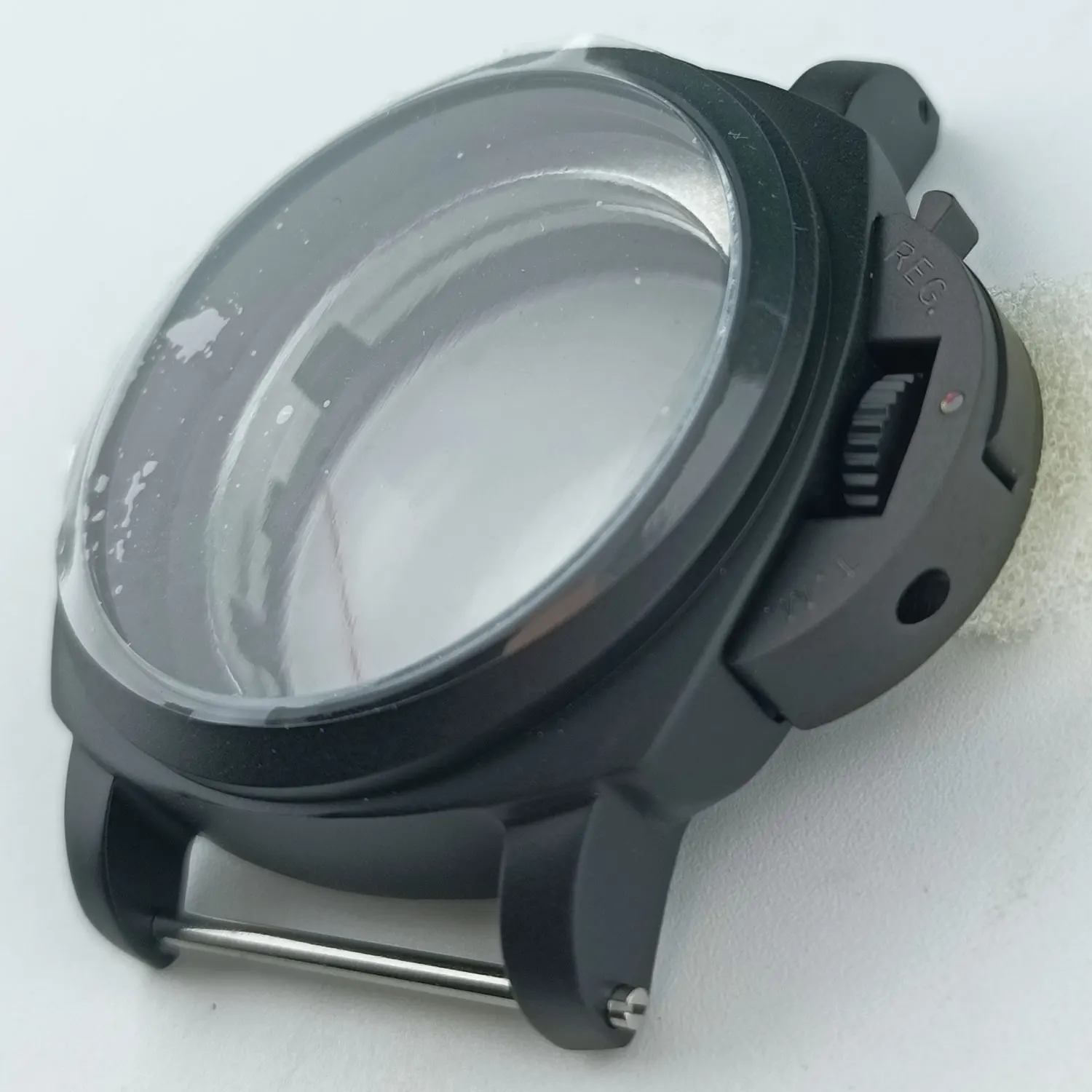 Brushed Black Sapphire Glass Stainless Steel Watch Case - 45mm