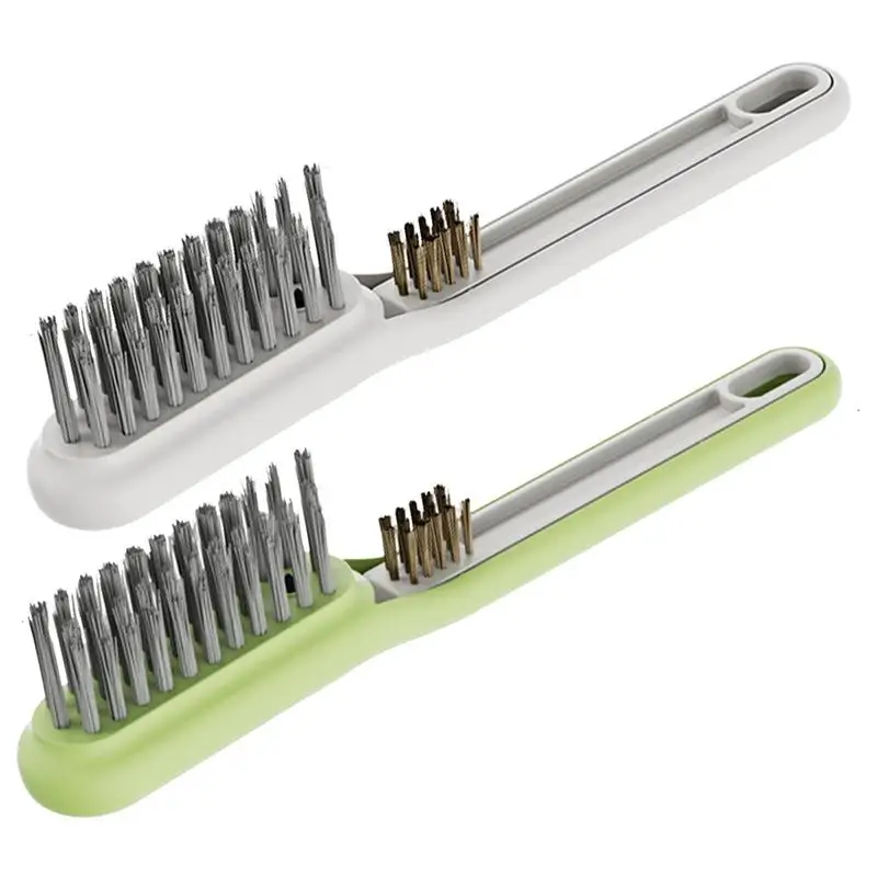 

2in1 Hard Bristle Crevice Brush Small Long Slit Brush Flexible Crevice Cleaning Brush for Tub Ceramic Tile Faucet Window Frame