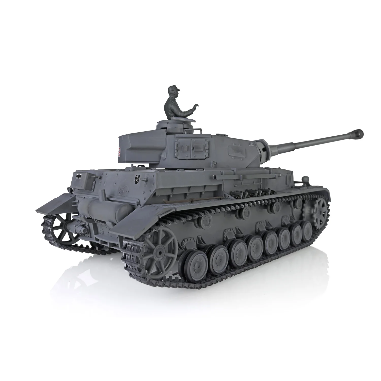 2.4G Heng Long 1/16 Gray 7.0 Plastic German Panzer IV F2 RTR RC Tank Model 3859 Painted Road Wheels W/ Soldiers Battery TH17411 2
