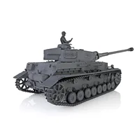 2.4G Heng Long 1/16 Gray 7.0 Plastic German Panzer IV F2 RTR RC Tank Model 3859 Painted Road Wheels W/ Soldiers Battery TH17411 2