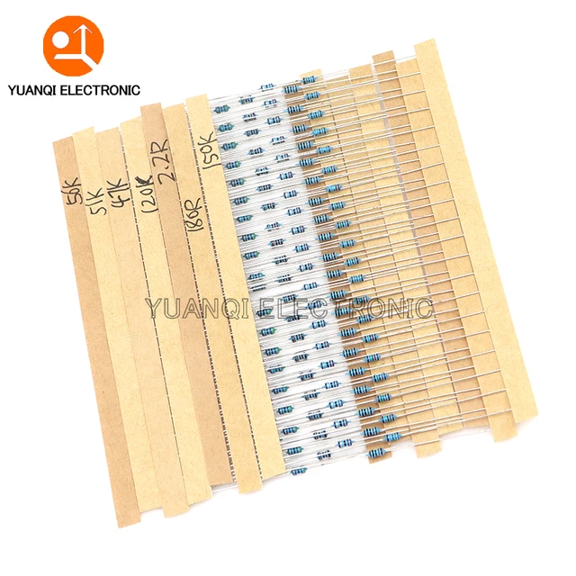 Kit Resistori Assortiti 1/4W 1% – 30 Valori Da 10Ω A 1MΩ, Film Metallico, 600 Pezzi In Scatola, Per Arduino E Progetti Elettronici