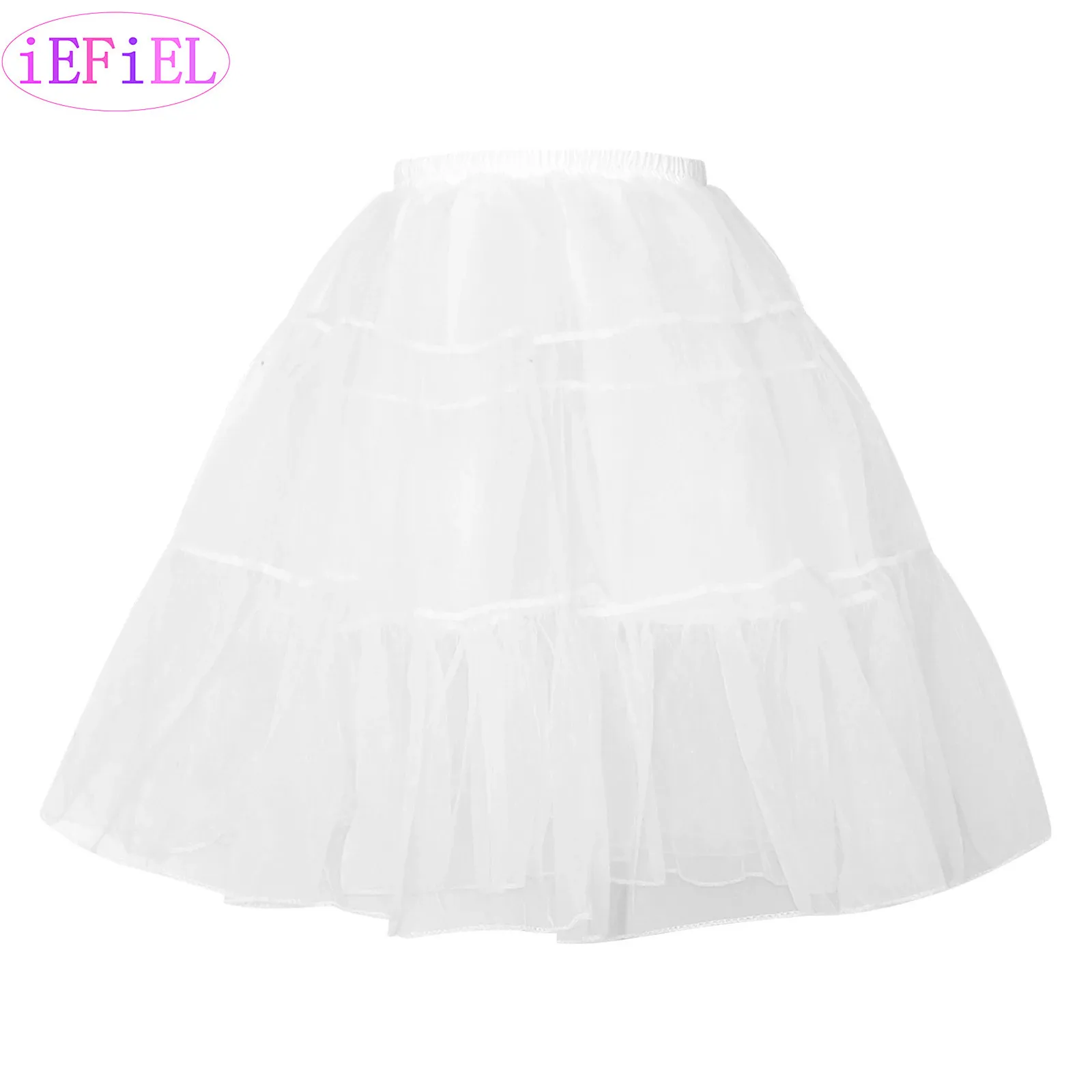 

Womens Girls Organza Ruffled Underskirt Elastic Waist Loopless Tiered Petticoat Lolita Dress Cosplay Dress Underskirt Accessory