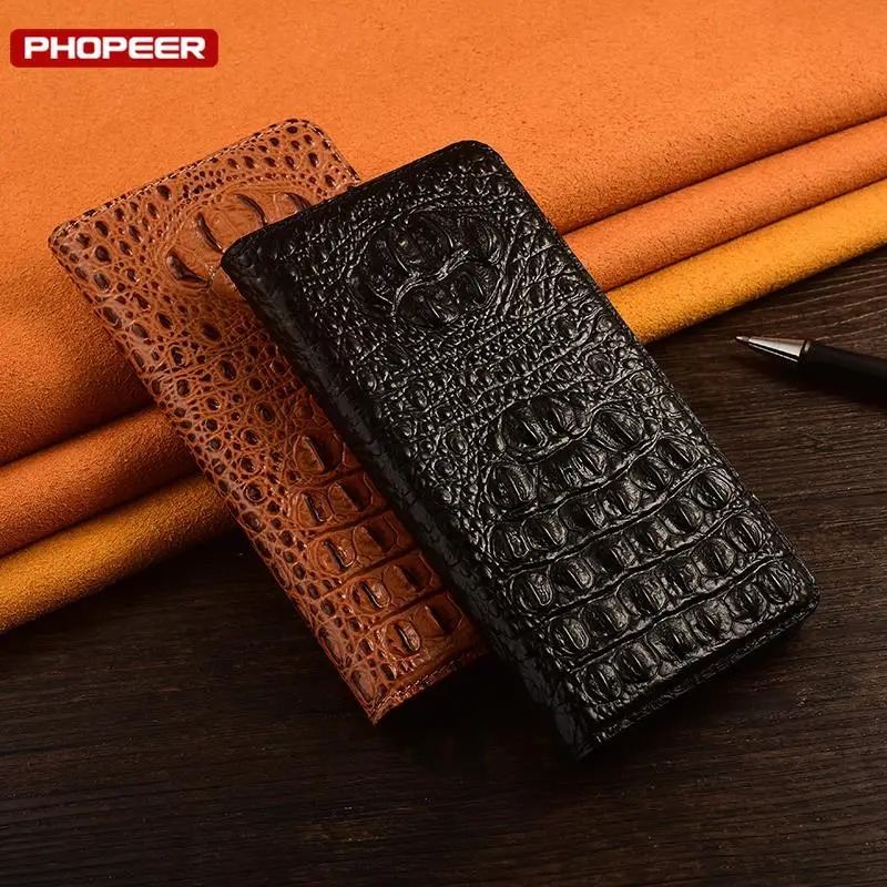Premium Genuine Leather Flip Wallet Cover for iPhone - Elegant Book Design