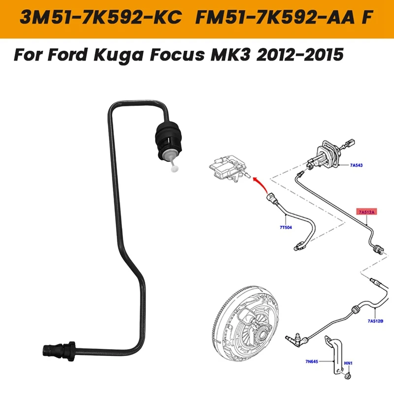 자동차 클러치 마스터 실린더 오일 파이프, 포드 쿠가 포커스 MK3 2012-2015 FM51-7K592-AA CV6Z-7A512B, 3M51-7K592-KC