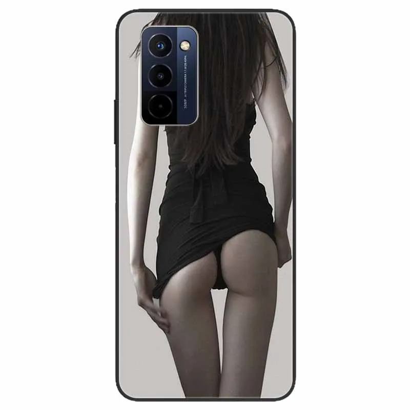 Stylish Black TPU Soft Silicone Bumper Case with Cartoon Flowers and Animals Design