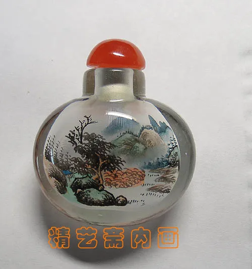 

Promotional Small Point Interior Painted Snuff Bottle with Landscape Features Handicrafts