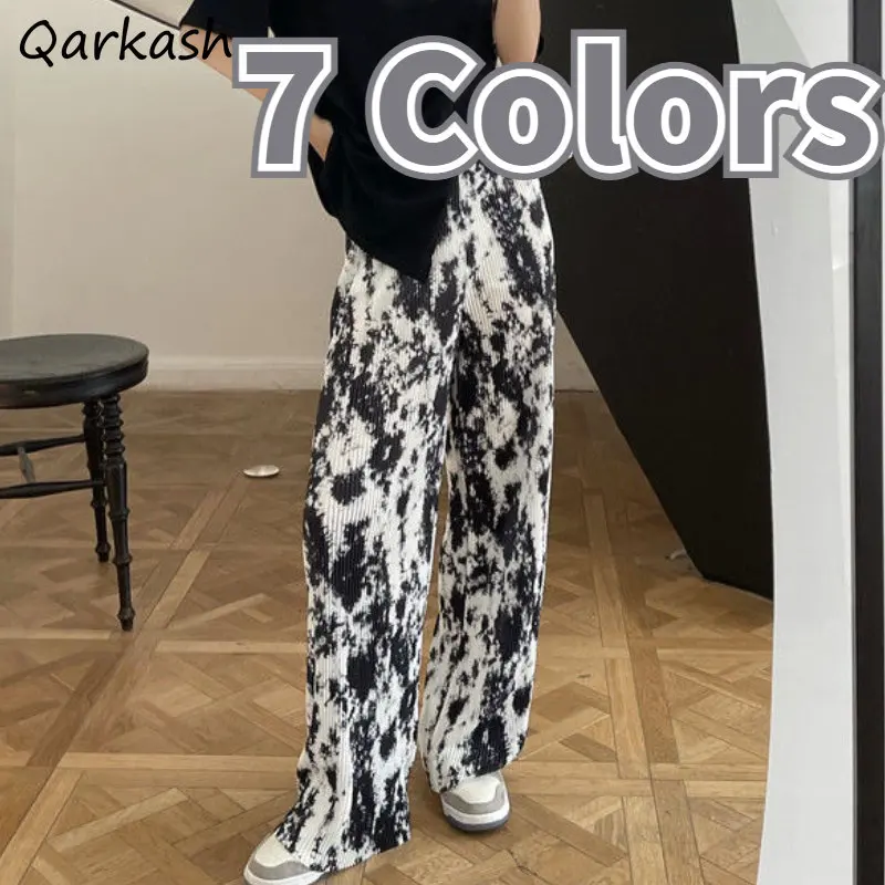 

Wide Leg Pants Women Tie Dye Baggy Spring Joggers Casual Daily Vintage Streetwear Vacation Trousers All-match Simple 2023 New
