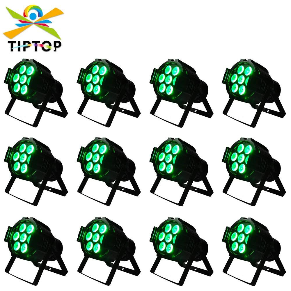 

12pcs/lot 4 / 8 Channel Aluminum 7x12W RGBW LED PAR Light F Show Club Bar DJ Stage Party DMX TIPTOP for Club Bar DJ Stage Party