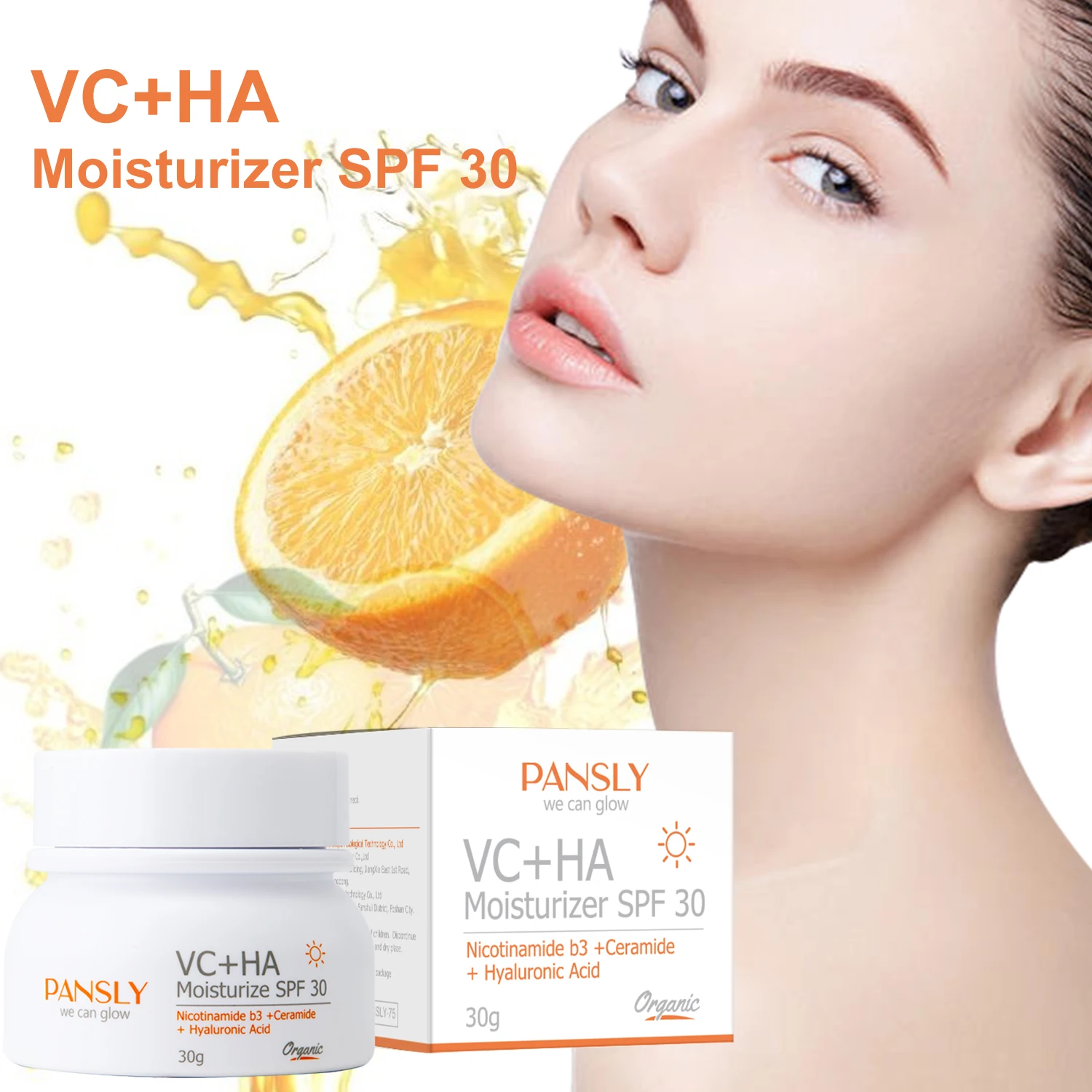 

Removal Dark Spot VC + Hyaluronic Acid Whitening Cream Brightening Moisturizing Face Cream Sunscreen SPF 30 SkinCare Product