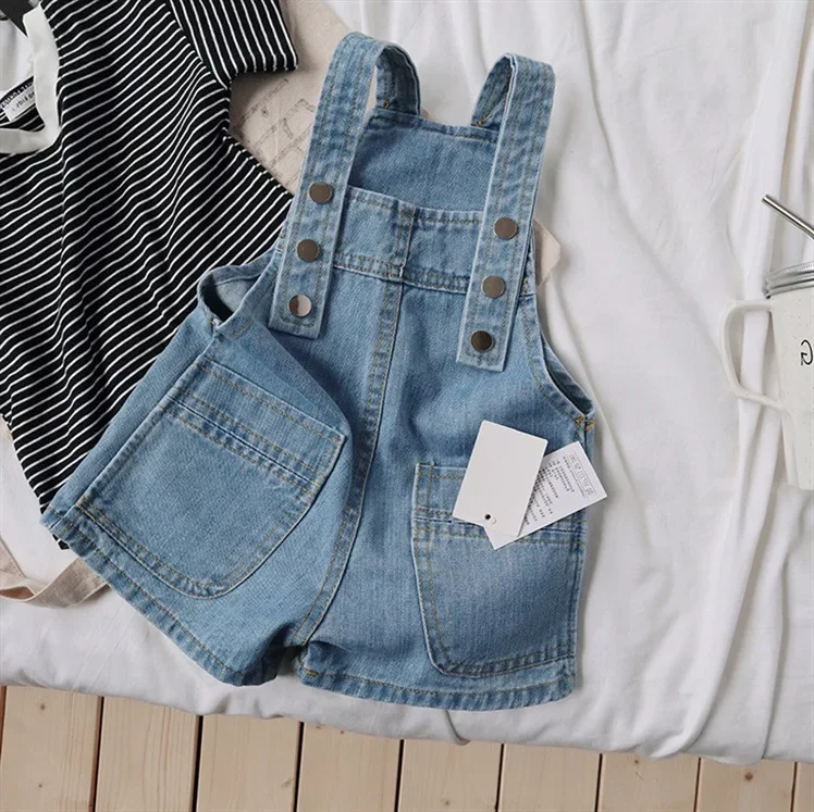Kinder Overalls Hosen 2025, Sommer Herbst Heißer Verkauf Jungen Jeans Hosenträger Shorts Casual Mädchen Träger Hosen – Detail 4