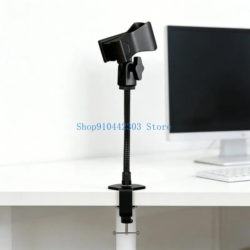 652F 데스크탑 마이크 스탠드 유연한 구즈넥 튜브 30cm 막대 1 50mm 두께의 안정적인 고정을위한 조절 가능한 클램프