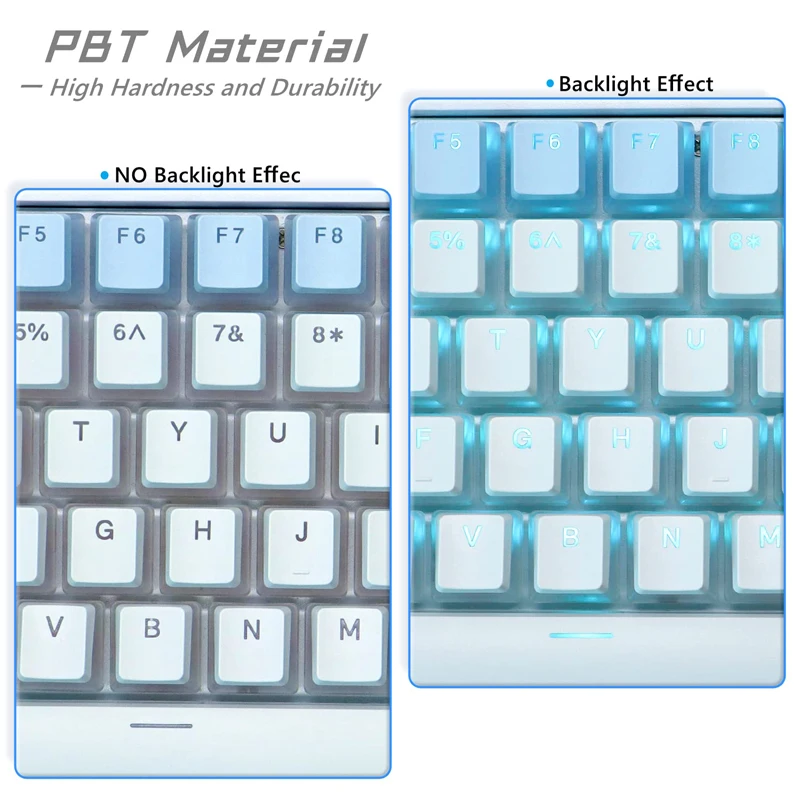 Pudim Pbt Keycaps Double Shot Azul Branco Perfil Oem Alfândega Keycap para 100 75 65 60 Teclado Mecânico 165 Key Set - Imagem 5