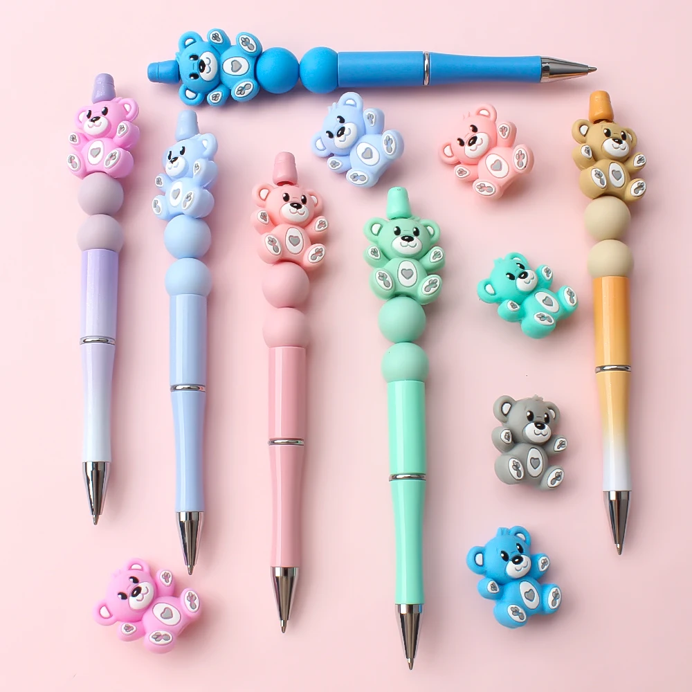 Silicone Beads Pacifier Bear Shape 3D Decor Beads For Jewelry Making DIY Bracelet Keychain Jewellery Accessories Gifts 5/10Pcs silicone beads silicone jewelry accessories