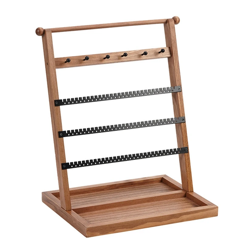 

Wooden Jewelry Rack 5-Story Tower Display Jewelry Rack Removable Earrings Necklaces Rings Jewelry Stand