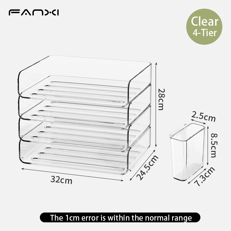 Elegant Multi-Function Desk Organizer with Vertical File Holders and Stackable Paper Trays