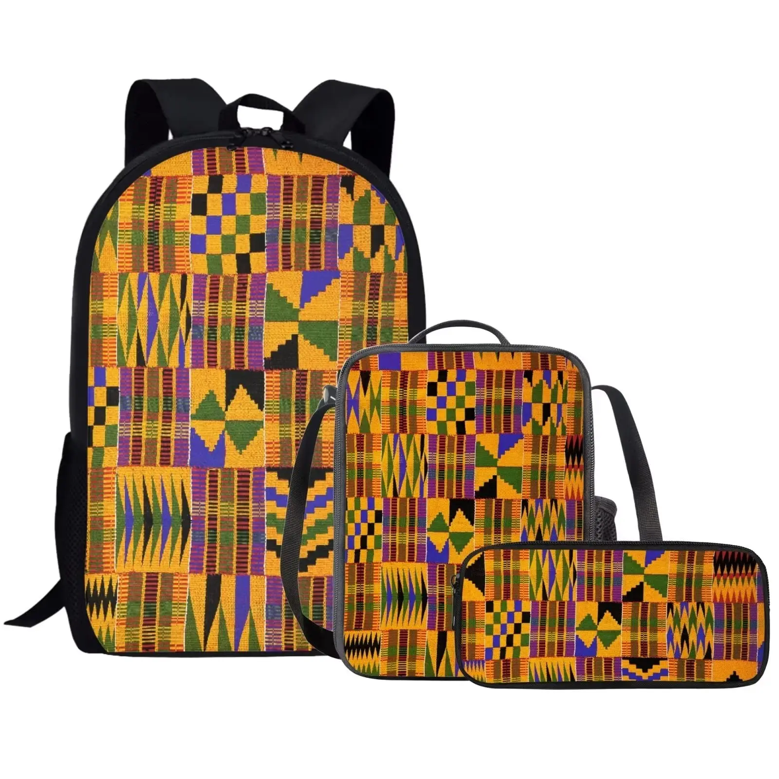 Colorful American Tribal Print Adjustable Shoulder Strap Large Capacity Backpack Messenger Bag Student Back To School Gift Bag