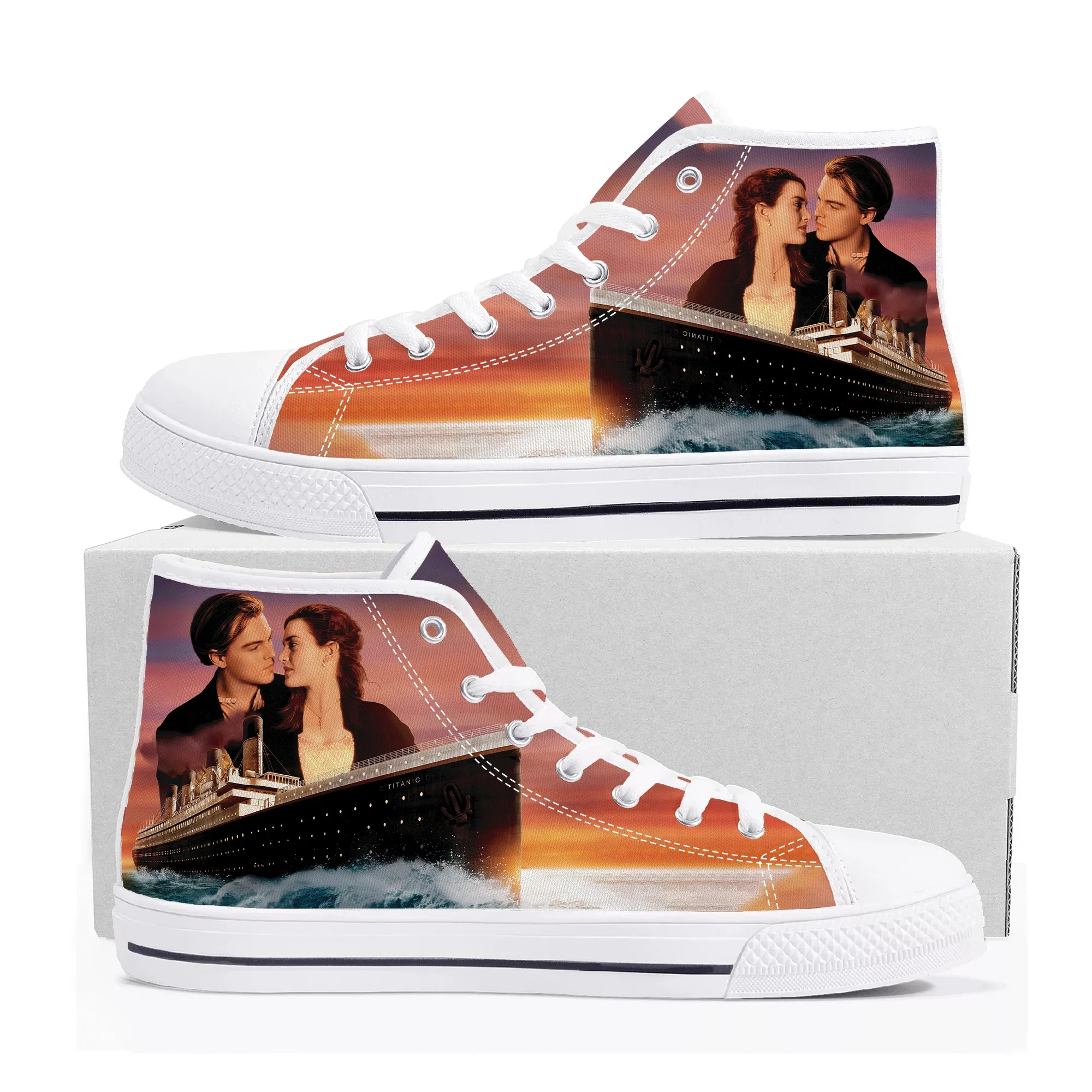 titanic classic movie High Top High Quality Sneakers Mens Womens Teenager Canvas Sneaker Casual Custom Made Shoes Customize Shoe