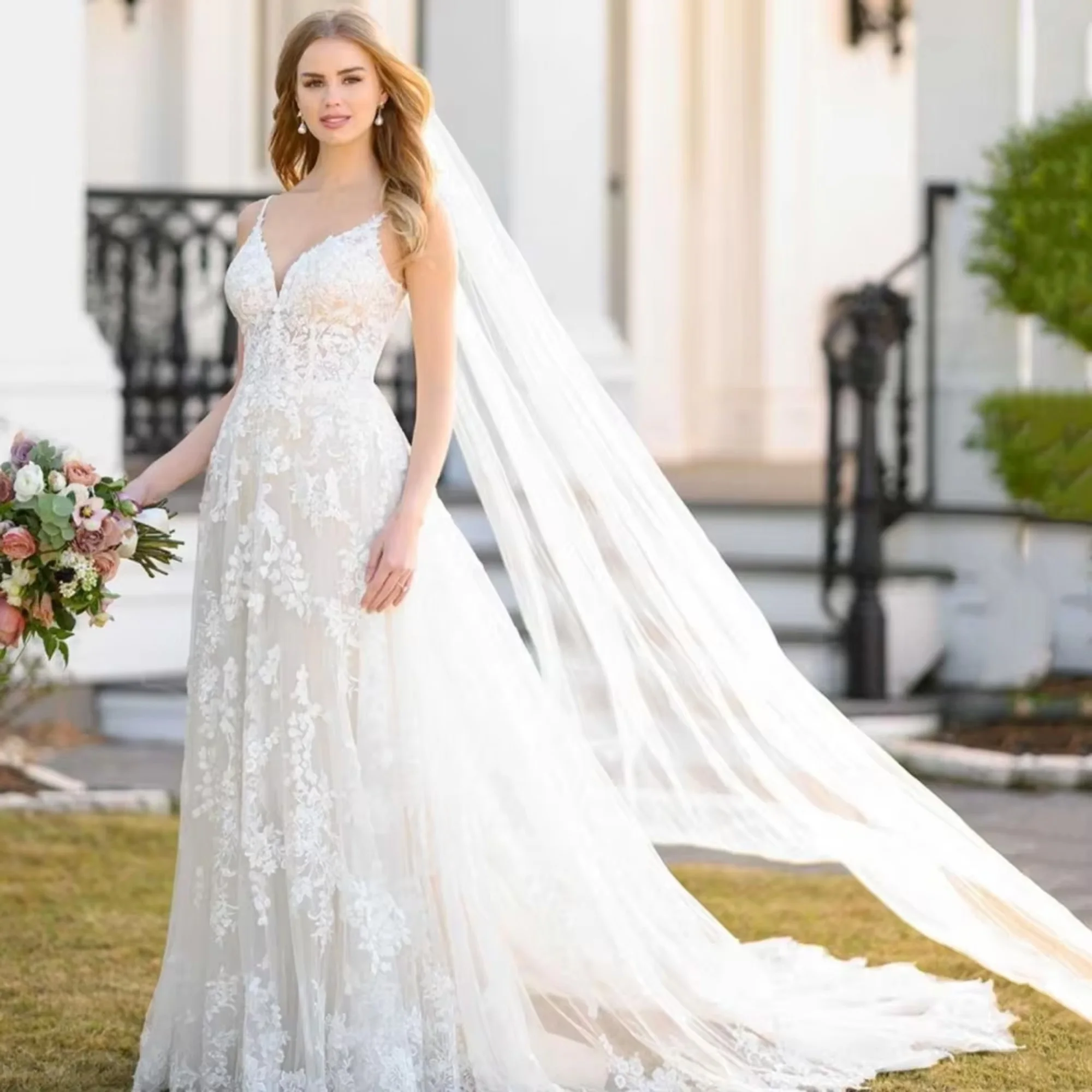 RODDRSYA Luxury Sexy Wedding Dresses For Women 2023 Square Collar Appliques Lace Mermaid Backless Vestidos De Novia Custom Made