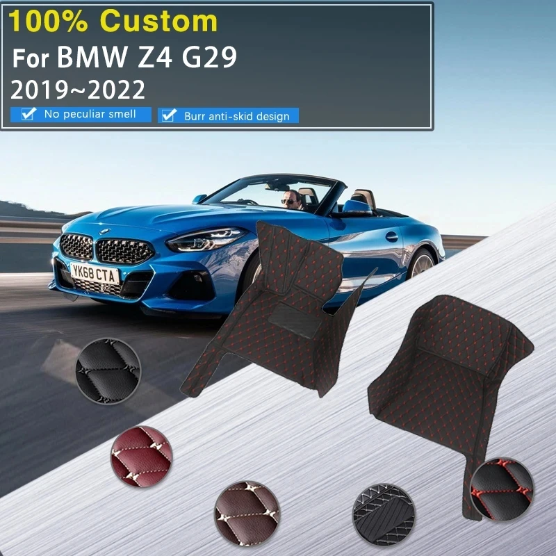 

Car Floor Mats For BMW Z4 G29 2019 2020 2021 2022 Protective Carpets Rugs Luxury Leather Mat Waterproof Pad Set Car Accessories