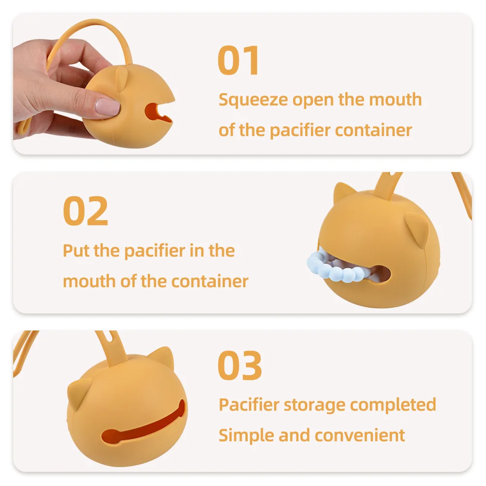 Pacifier Holder Bag BPA Free Food Grade Silicone Infant Portable Soother Container Box Nipple Storage