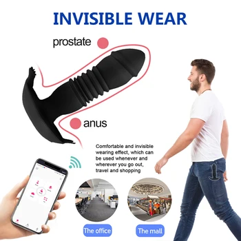 Bluetooth Control Thrusting Dildo Vibrators For Women Wearable Telescopic Dildos Male Prostate Massager Anal Butt Plug Sex Shop 5