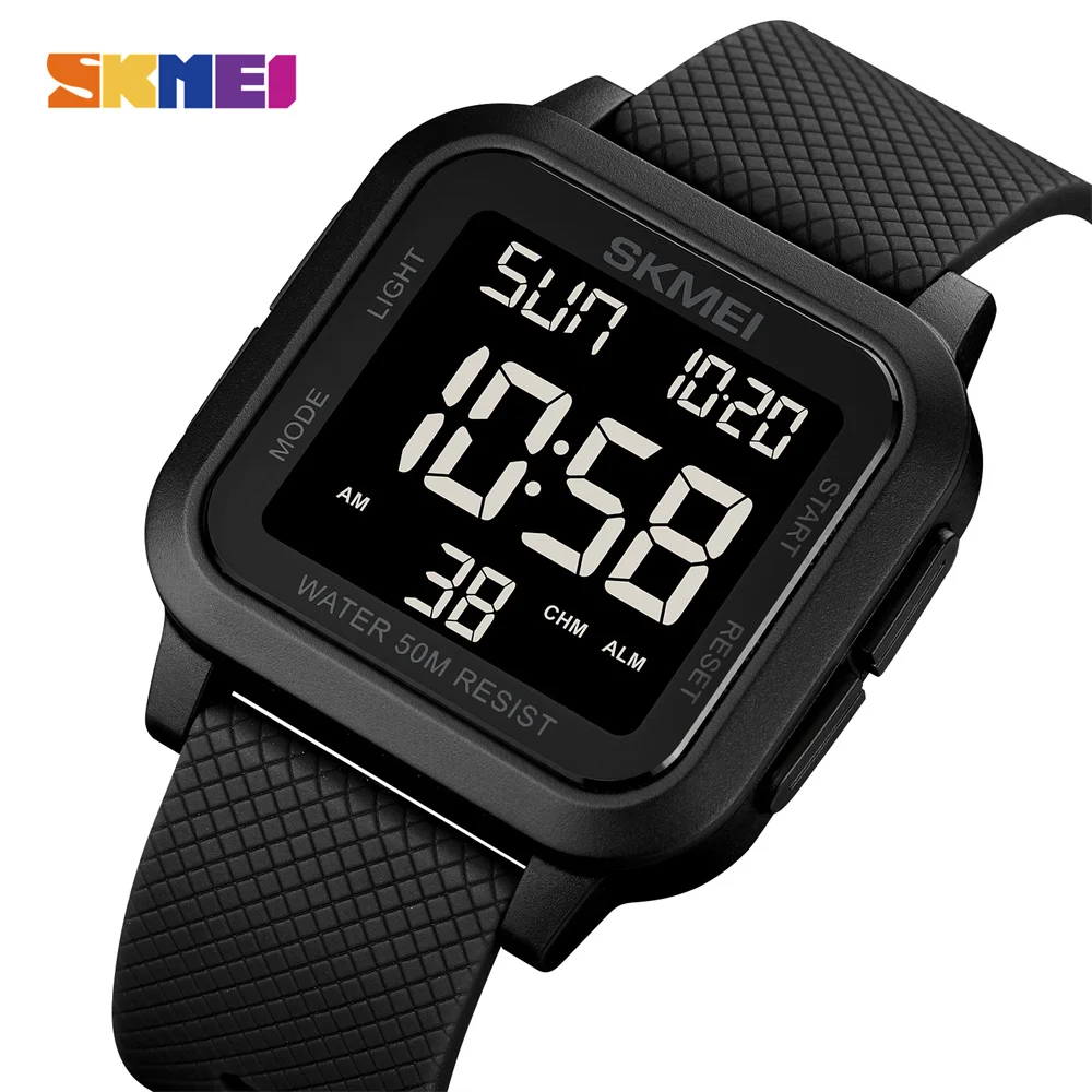 

SKMEI Outdoor Sport Watch Men Alarm Chrono Clock 5Bar Waterproof Military Watches LED Display Shock Digital Watch reloj hombre