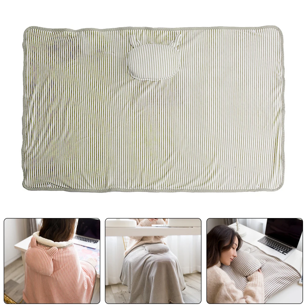 

Electric Heated Throw Blanket with Hand Pocket Warmer, Nap Pillow, USB Power, Travel, Home, Office, Camping, 5V