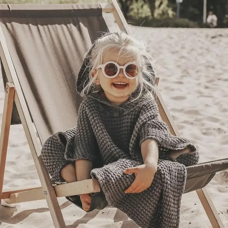 Round Children's Sunglasses Parent-child Frosted Glasses Decorative Runway Shades for Trendy Children's Sunglasses