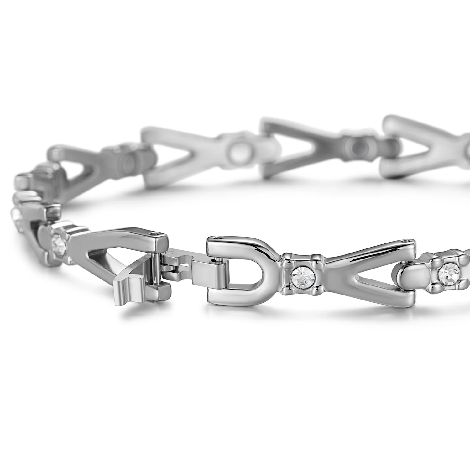 Rainso Healthy Magnetic Bracelet For Women Stainless Steel Power Therapy Magnets Bangles Beautiful Hand Chain Girls Monther Gift