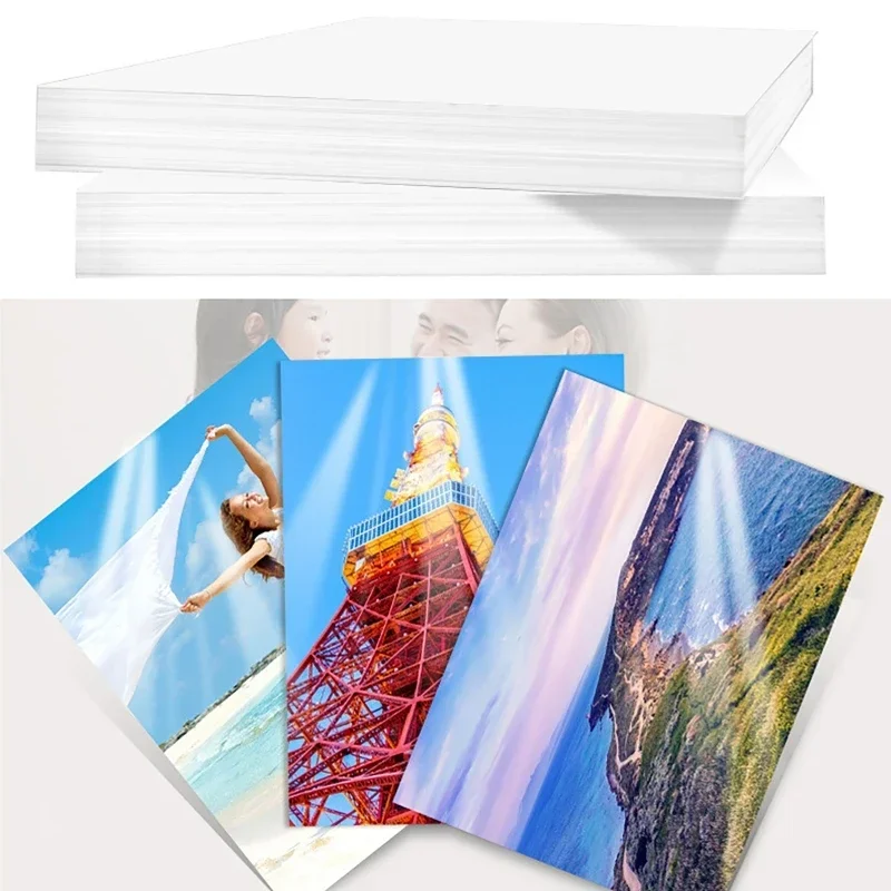 글로스 단면 인화지 인쇄 용지, 잉크젯 프린터, 3R, 4R, 5R, 6R, 8R, A3, A4, A5, A6, 180, 200, 230, 260G