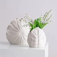 Ceramic Vase Sea Shell Lotus Leaf Leaf Shape Floral Arrangement Accessories Flower Vase Terrarium Room Decoration Accessories 2