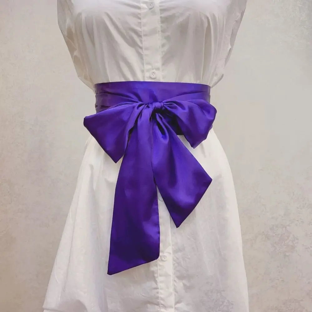 Satin Seide Schleife Korsett Taille Gürtel Breite DIY Bowknot Stoff Band Cummerbunds Dekorative Taille Abdeckung Für Frauen Dame Mädchen Braut – Detail 3