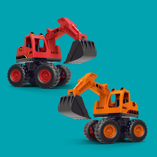 Children's Large Trucks Plastic Engineering Car Dump Truck Crane Excavator Model Inertial Vehicle Car Toys Gift for Kids 2