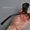 Ebony Wooden Tobacco Pipe Sitter Churchwarden Smooth Surface Long Bent Stem 6