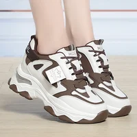 Spring Height Increasing Round toe Versatile Women Platform Causal Shoes Fashion Breathable Sport Designer Sneaker 1
