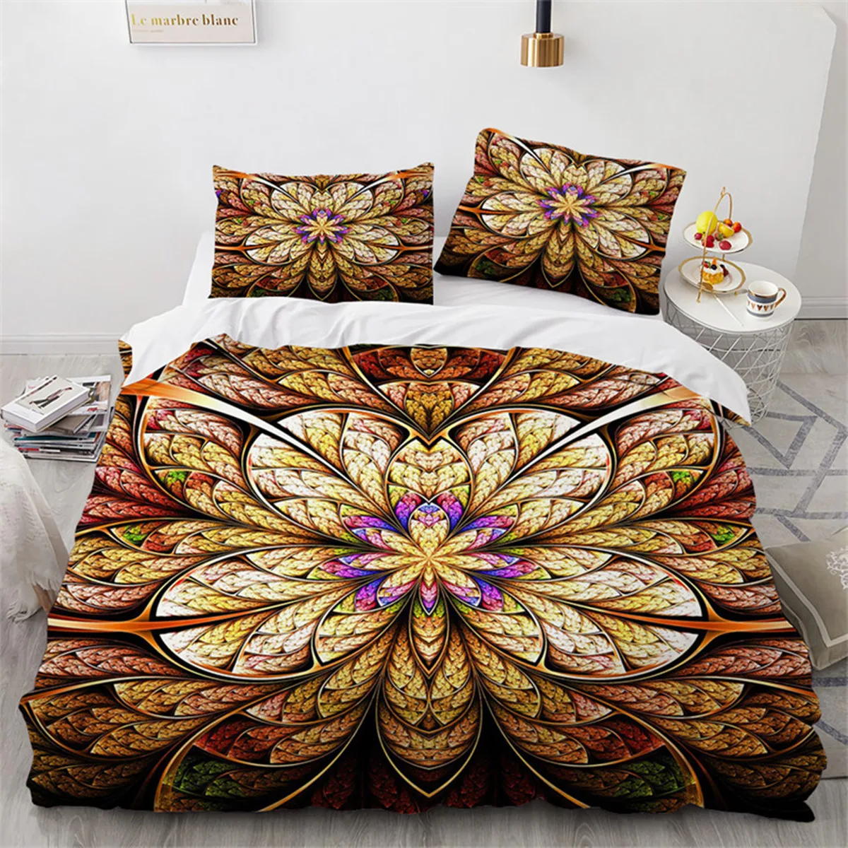 

Bohemia Floral Mandala Duvet Cover Microfiber Exotic for Children Girls Women Bedroom Decoration with Pillowcase Queen King