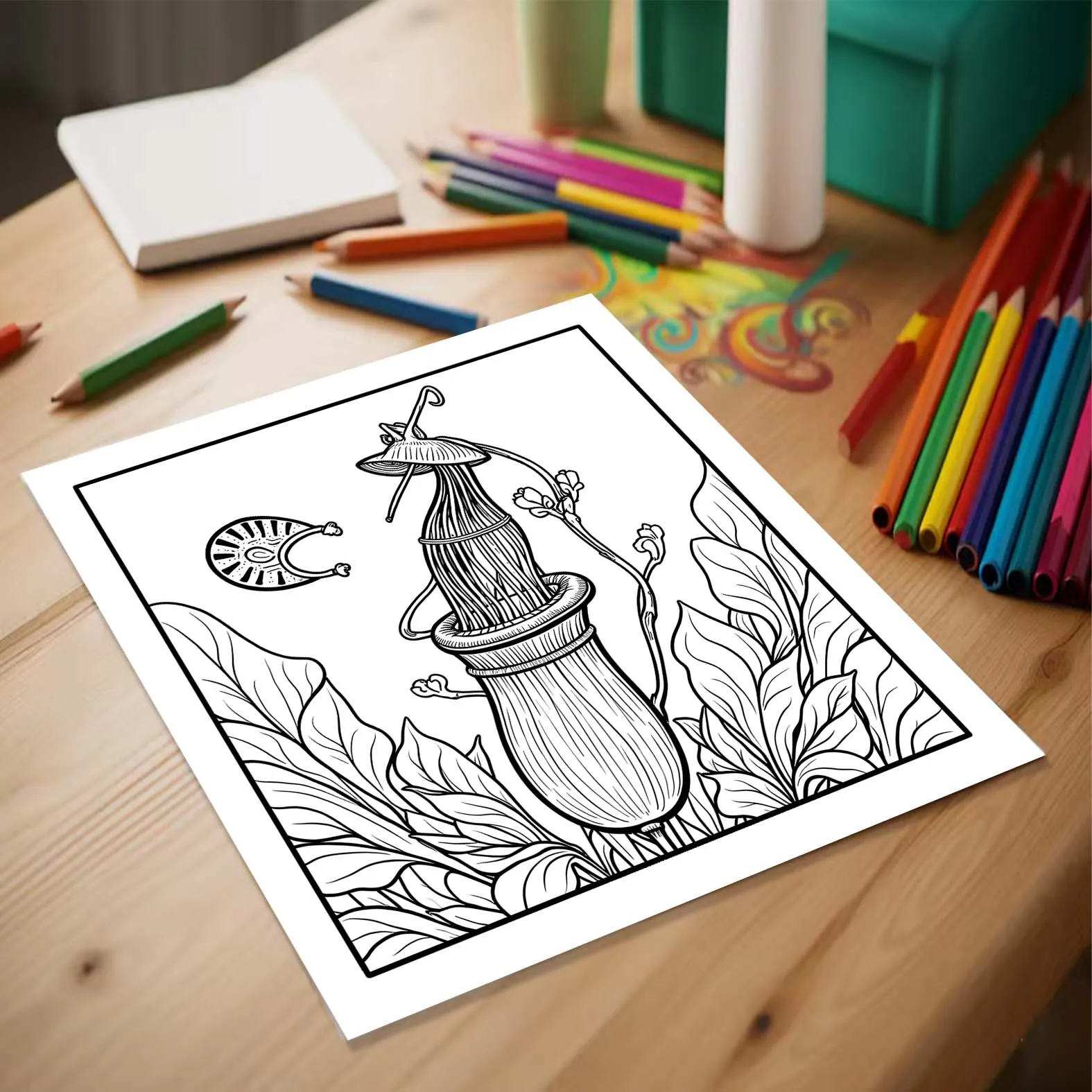 Plants Coloring Book Featuring Plants Flowers for Adults and Teens 24 Page Graffiti Painting Drawing Book Relieve Stress 6