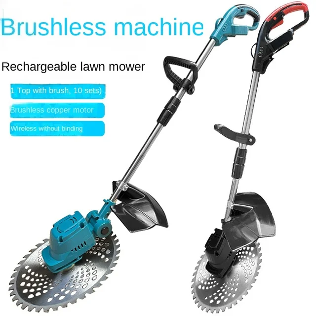 21v 10 Inch Electric Lawn Mower Lithium Battery High Power Brushless Lawn Mower For Cutting Bushes Desbrozadora Batería 예초기 3