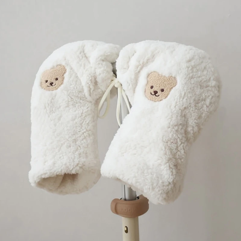 Windproof Baby Scooter Gloves Embroidered Bear Warm Gloves Winter for Kid