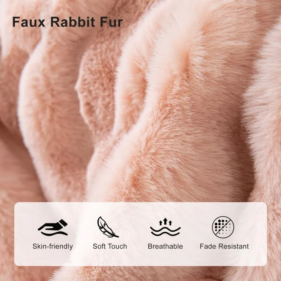 Fuzzy Faux Fur Couch Cover Durable Sofa Cover for Dogs Cats Thick Cozy Shaggy Sofa Slipcover for Sectional L Shaped Sofa Pets M