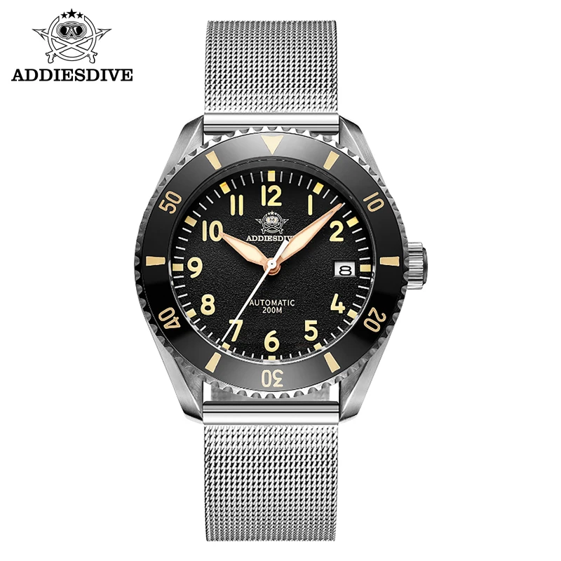 Addiesdive Mechanical Watch Ceramic Bezel 200m Waterproof Sapphire